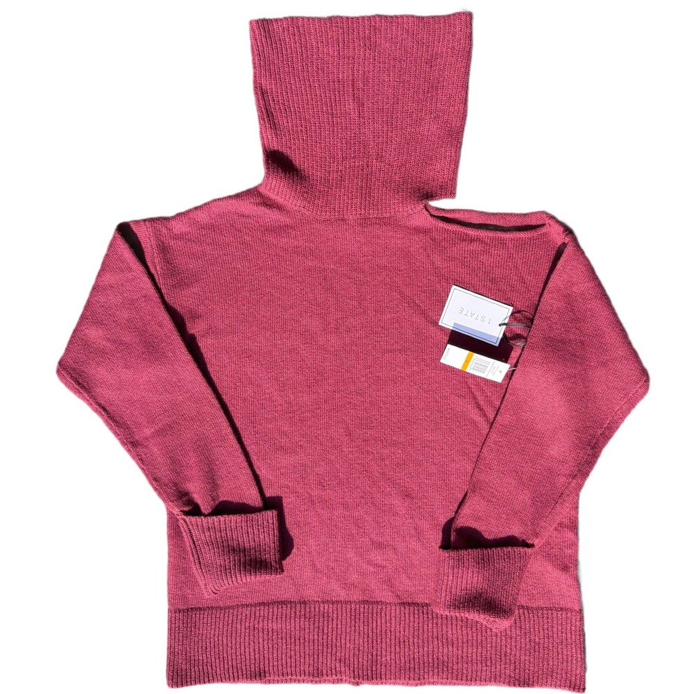 1 State womens pink funnel neck knit sweater size small new with tags‎